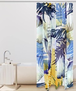 Tropical Elephant Shower Curtain for a Beach House Bathroom