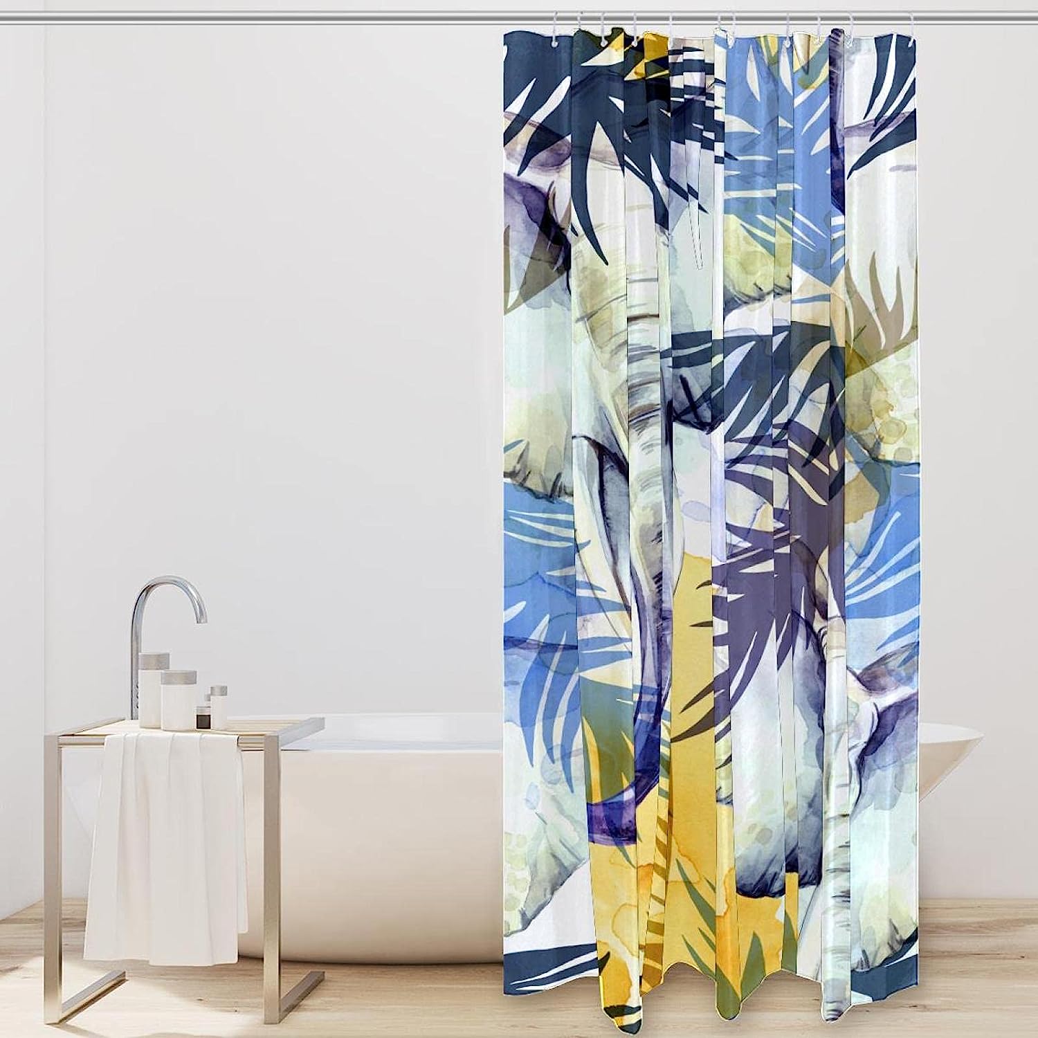 Tropical Elephant Shower Curtain for a Beach House Bathroom