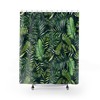 Tropical Farmhouse Bathroom Decor With Green Leaves Boho Shower Curtain Set And Jungle Monstera Theme
