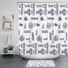 Tropical Fish Conch Cartoon Print Shower Curtain for Bathroom Decor