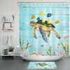 Tropical Fish Shower Curtain - Sea Turtle Farmhouse Bathroom Decor