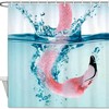 Tropical Flamingo Background Watercolor Shower Curtain for Bathroom Decor