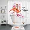 Tropical Flamingo Flower Shower Curtain With Cute And Colorful Prints