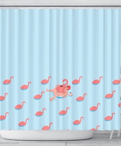 Tropical Flamingo Shower Curtain For A Beachy Bathroom