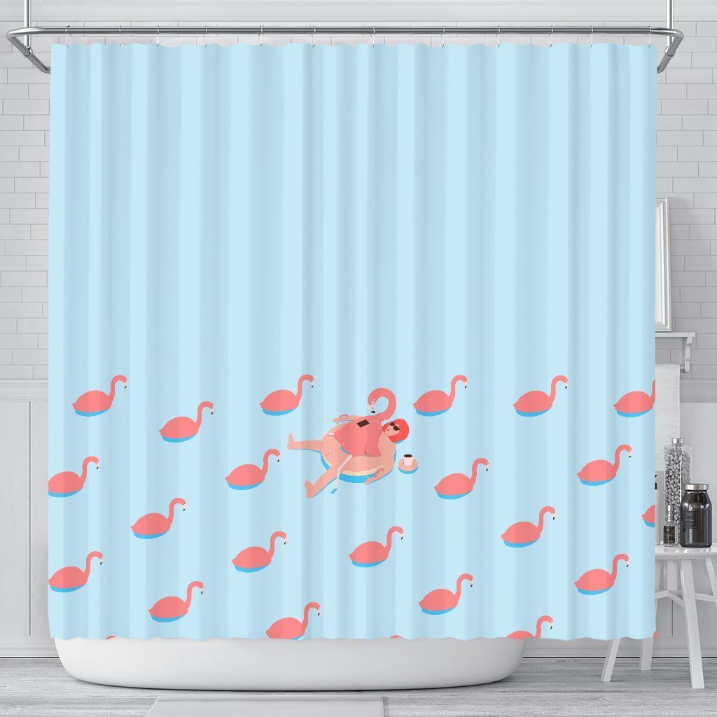 Tropical Flamingo Shower Curtain For A Beachy Bathroom