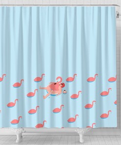 Tropical Flamingo Shower Curtain For A Beachy Bathroom