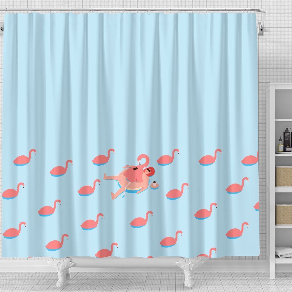 Tropical Flamingo Shower Curtain For A Beachy Bathroom