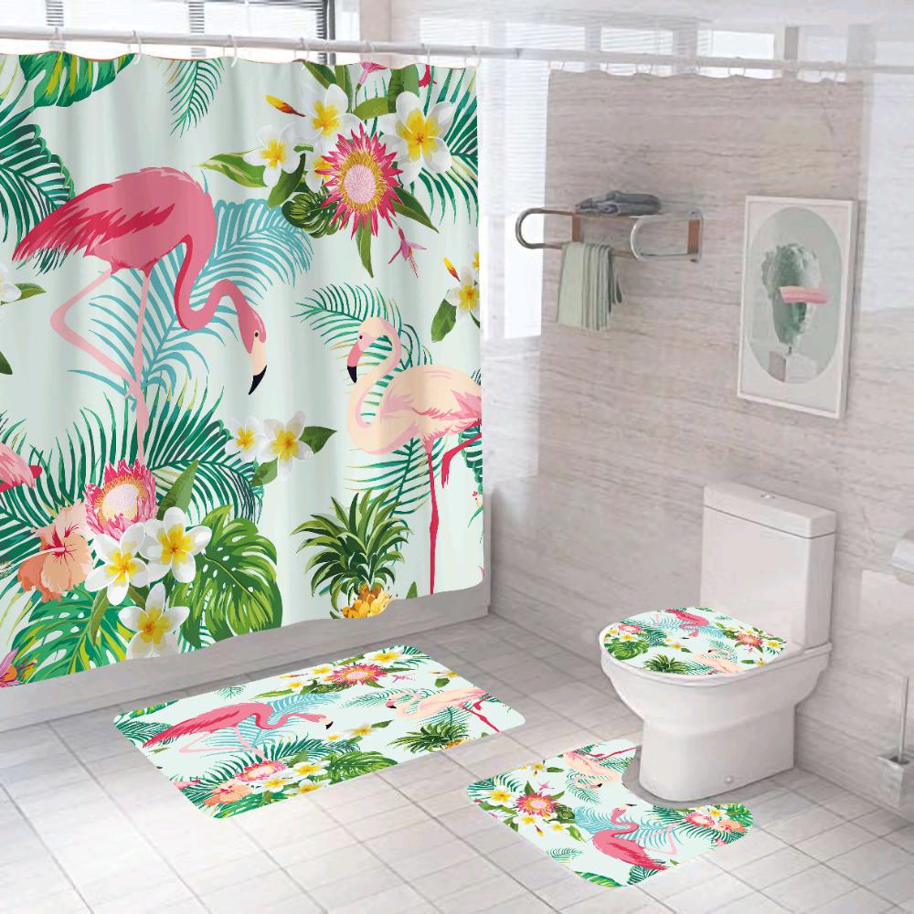 Tropical Flamingo Shower Curtain For A Relaxing Bathroom