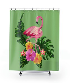 Tropical Flamingo Shower Curtain for a Vibrant Bathroom