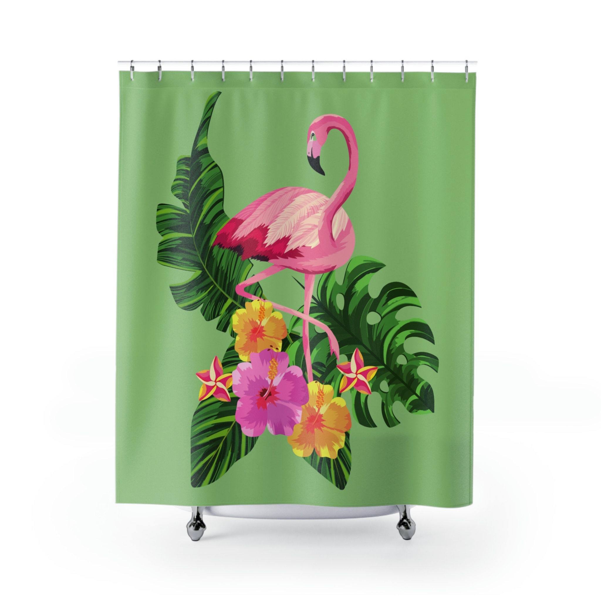Tropical Flamingo Shower Curtain for a Vibrant Bathroom
