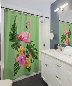 Tropical Flamingo Shower Curtain for a Vibrant Bathroom