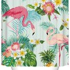 Tropical Flamingos And Plant Pattern Garden Theme Shower Curtain Waterproof