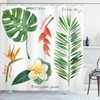 Tropical Flora Print Shower Curtain for Bathroom with Plant Print