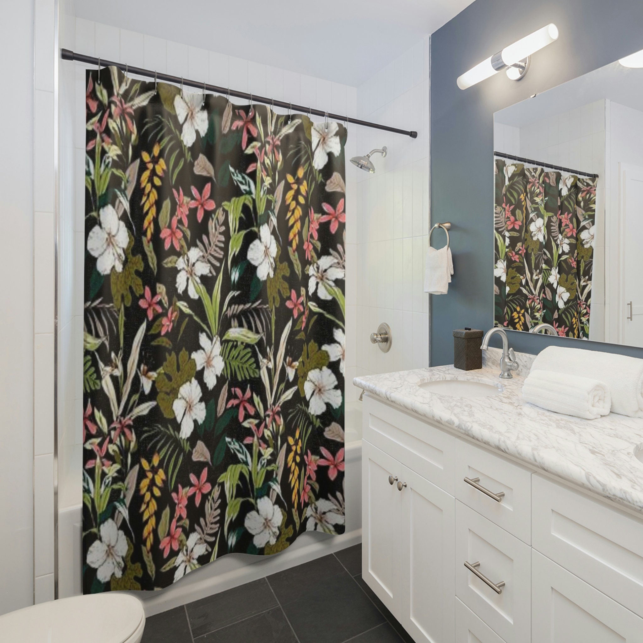 Tropical Floral Boho Shower Curtain - Adds Elegance And Freshness To Your Bathroom