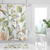 Tropical Floral Boho Shower Curtain With Sage Green And White Watercolors