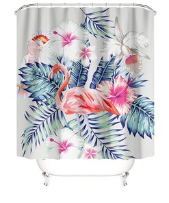 Tropical Floral Flamingo Shower Curtain For A Dreamy Bathroom