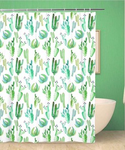 Tropical Floral Herbal Summer Bright Shower Curtain