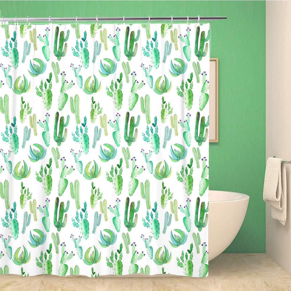 Tropical Floral Herbal Summer Bright Shower Curtain