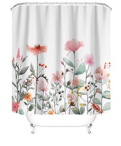 Tropical Floral Leaf Shower Curtain, Perfect For A Beach-Themed Bathroom