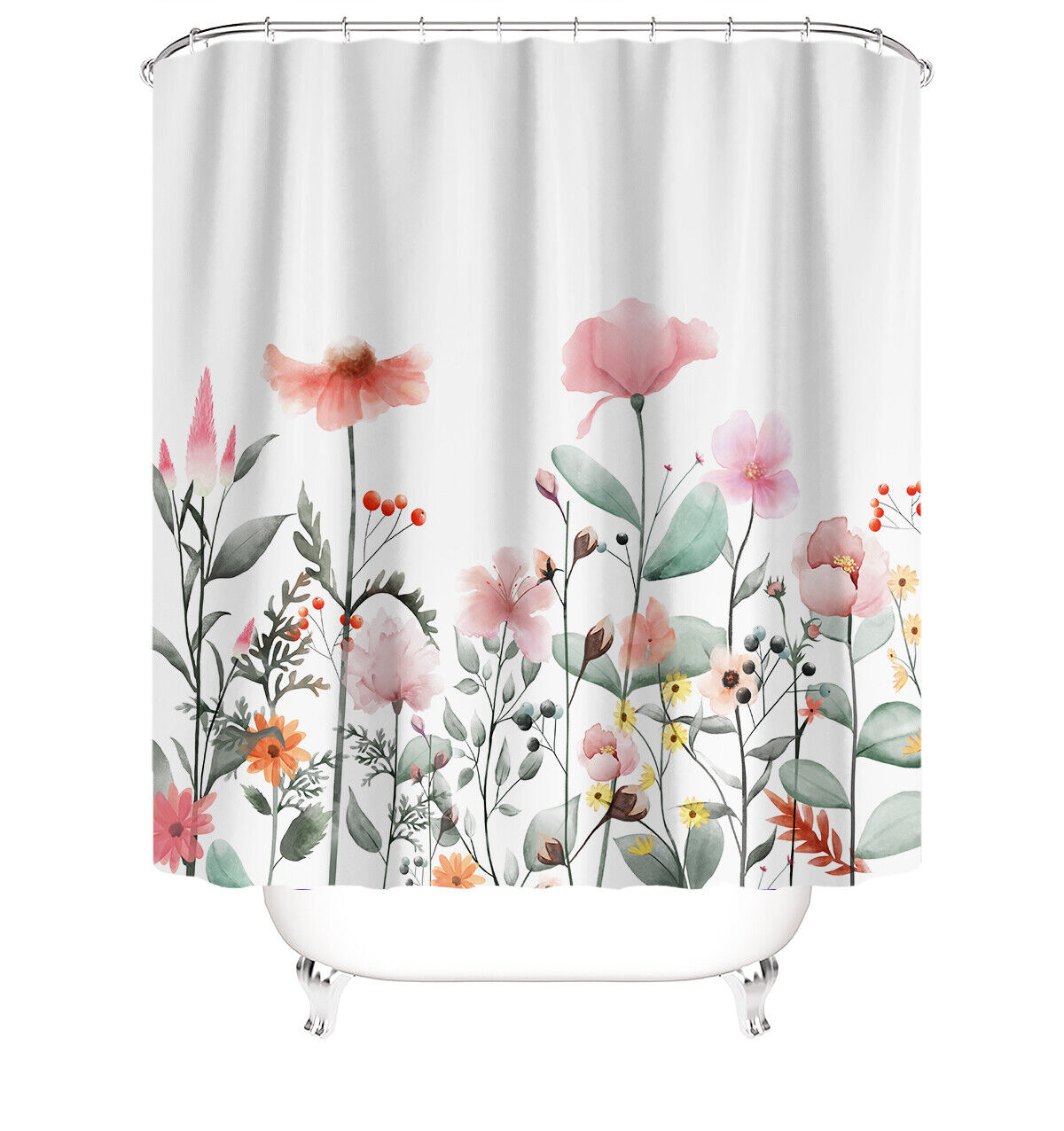 Tropical Floral Leaf Shower Curtain, Perfect For A Beach-Themed Bathroom