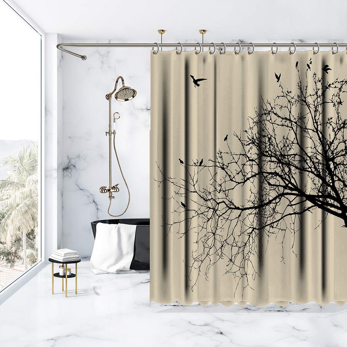 Tropical Floral Shower Curtain For A Beachy Bathroom