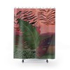 Tropical Forest Leaves Shower Curtain - Botanical Waterproof Fabric with Home Bath Decor Gift 
