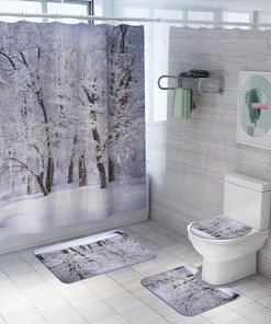 Tropical Forest Palm Trees Shower Curtain for Jungle Bathroom Decor 
