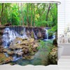 Tropical Forest Waterfall Scenic Green Landscape Shower Curtain