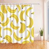 Tropical Fruit Banana Pattern Fabric Shower Curtain - Exotic Bathroom Decor