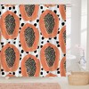 Tropical Fruit Illustration Shower Curtain with Papaya Design, Summer Bathroom Decor 