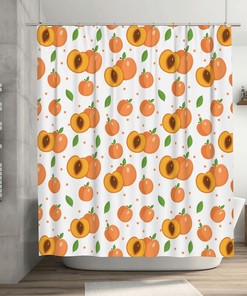 Tropical Fruit Watercolor Shower Curtain for Trendy Bathroom