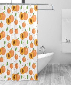 Tropical Fruit Watercolor Shower Curtain for Trendy Bathroom