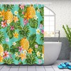 Tropical Fruit and Flower Shower Curtain for a Bright Bathroom