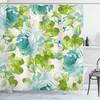 Tropical Garden Print Shower Curtain, Shabby Chic Bathroom Decor