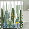 Tropical Green Boho Desert Bath Bathroom Shower Curtain Bathroom Decors With Cactus Floral Design