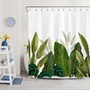 Tropical Green Botanical Banana Leaf Shower Curtain For Bathroom Decor 