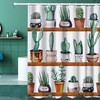 Tropical Green Cactus Shower Curtain For Saguaros & Succulent Bathroom Decor 