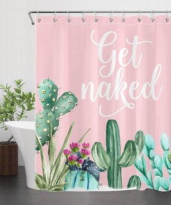 Tropical Green Cactus Shower Curtain - Vibrant and Fun Bathroom Decor