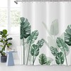 Tropical Green Leaf Botanical Plant Banana Monstera Jungle Leaves Shower Curtain For Bathtub Decor