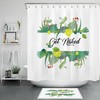Tropical Green Leaf Flower Funny Get Naked Shower Curtain - Cute Bathroom Decor