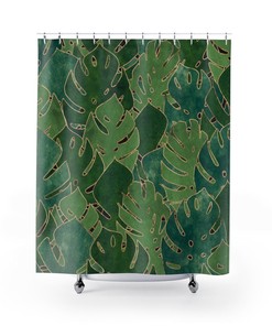 Tropical Green Leaves Shower Curtain for a Refreshing Oasis