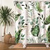 Tropical Green Palm Leaves Shower Curtain, Botanical Bathroom Decor, Beiyongde