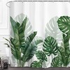 Tropical Green Plant Shower Curtain For Summer Bathroom Decor