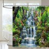 Tropical Green Tree Forest Waterfall Nature Landscape Shower Curtain for Bathroom 