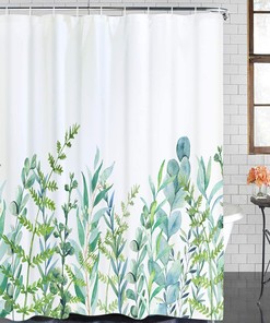 Tropical Greenery Leaf Floral Botanical Shower Curtain