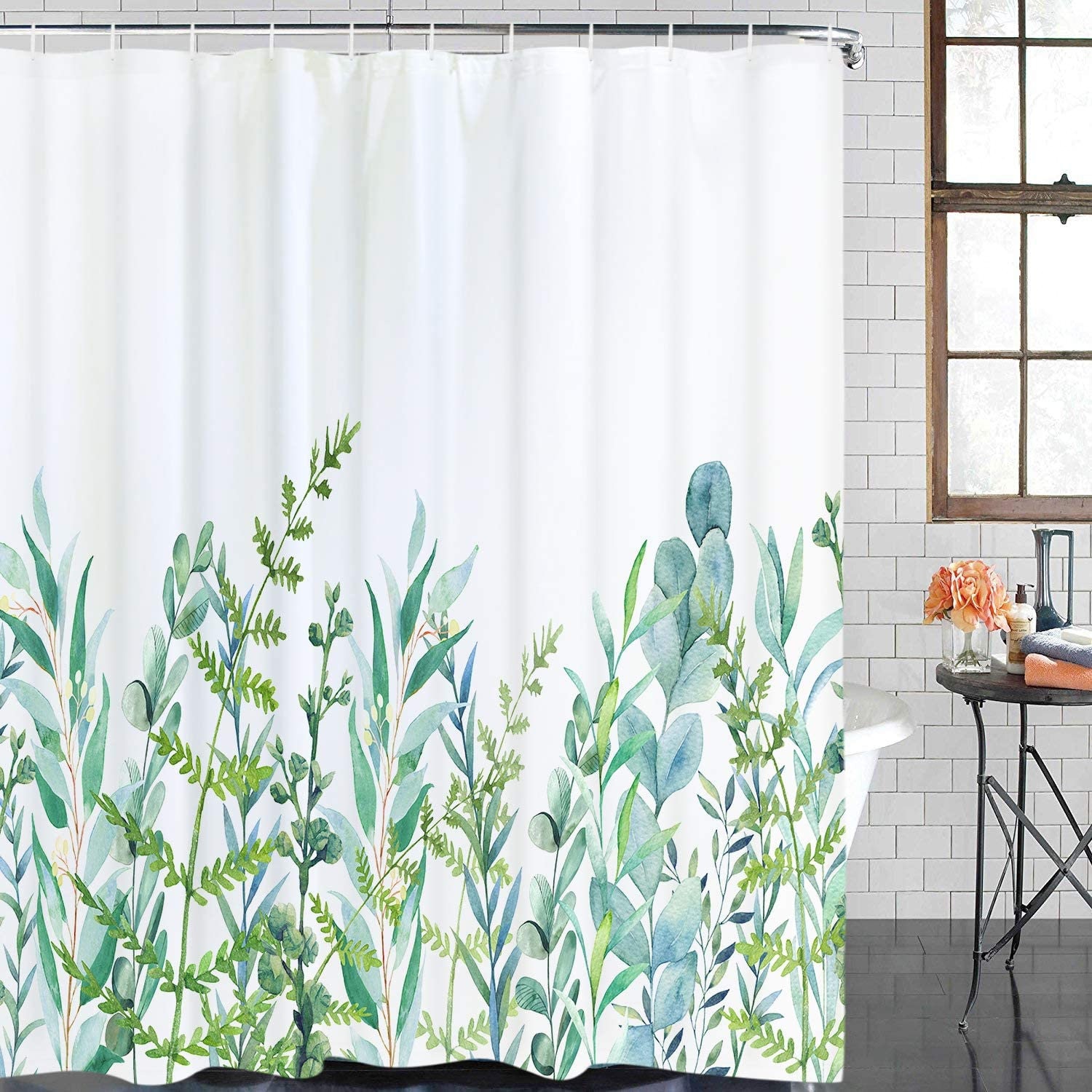 Tropical Greenery Leaf Floral Botanical Shower Curtain