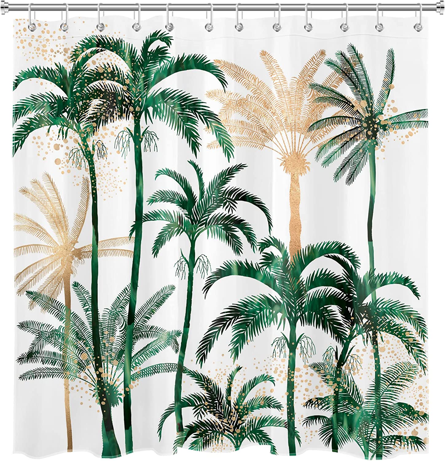 Tropical Hawaii Palm Tree Shower Curtain, Coconut Trees Nature Paradise Fabric Bathroom Decor - Ecotob