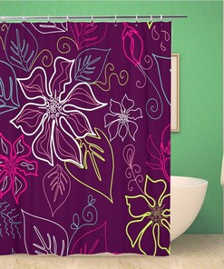 Tropical Hawaiian Aloha and Hula Pattern Shower Curtain