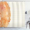Tropical Hawaiian Island Floral Shower Curtain, Abstract Stiped Backdrop Cloth Fabric Bathroom Decors, Vermilion