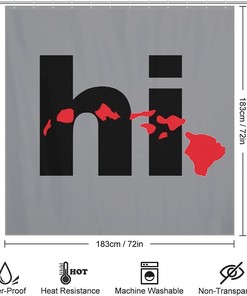 Tropical Hawaiian Islands Printed Shower Curtain For Bathroom Decorations